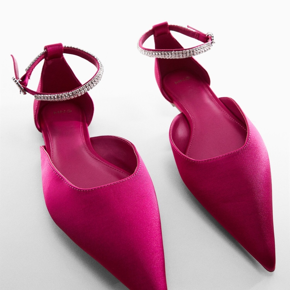 NWT Mango Elegant Pink Satin Women's Shoes size 7/37 - Picture 3 of 8